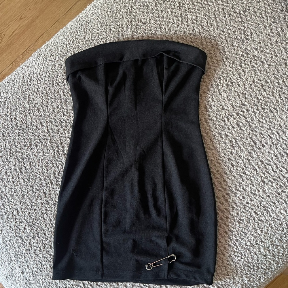 Black Strapless Mini Dress